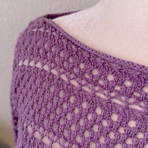 Purple Open Knitted Sweater